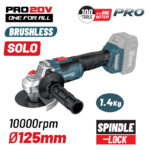 BORMANN Pro BBP5305 Γωνιακός Τροχός Brushless 20V,Li-Ion,125mm,10.000rpm,SOLO *